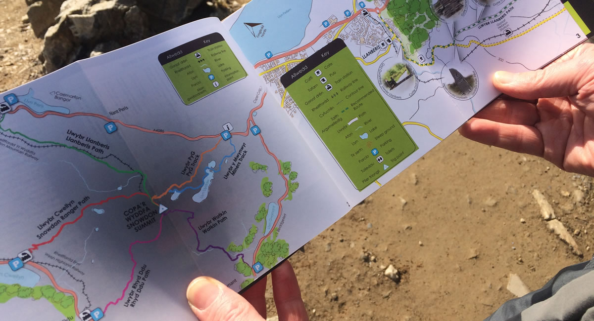 Taith Yr Wyddfa - Map ac Arweinlyfr Yr Wyddfa